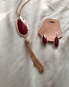 Gold Earring Necklace Set