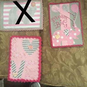 2 wood girl pink grey elephant pictures