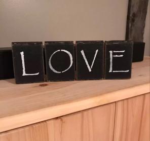 Love Handmade Black Wood Shelf Blocks