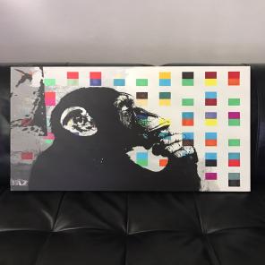 Banksy Graffiti Monkey Canvas Poster