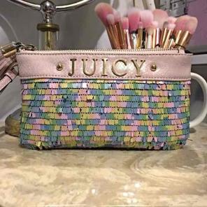 Juicy Couture Pastel Sequin Clutch NEW