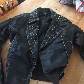 Studded leather jacket