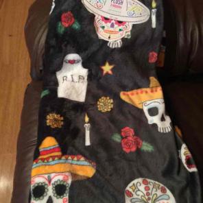 Day of Dead Plush Blanket/Halloween