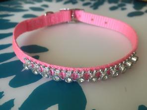pink rhinestone dog collar