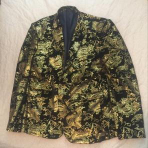 Black and metallic gold blazer