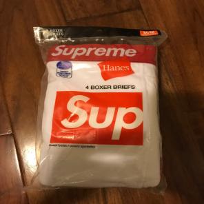 Supreme Boxer Briefs White/Red. SINGLE