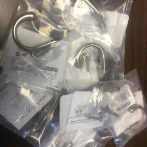 7 SEALED PKGS SILVER METAL HOOKS + SCREW