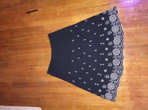 vintage embroidered black peasant skirt.