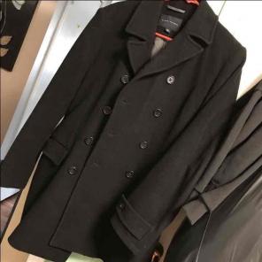 Men's medium pea coat black excellent