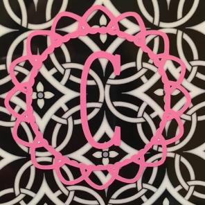 Custom Flower monogram decal