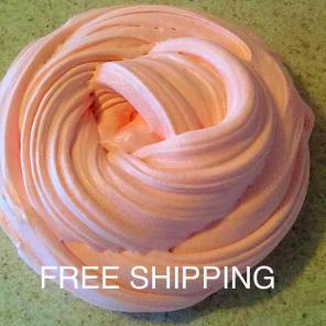 8oz Peach Fluffy Slime free shipping