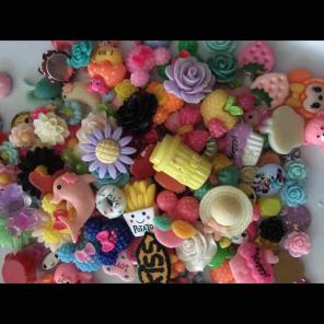 Cabochons lot, mix lot , resin flowers