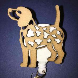 Wooden Dog ID Badge Holder Nurse RN MD