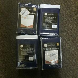 Queen tailored bedskirt Navy blue
