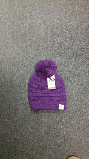 NWT FREE SHIP CC Kids Pom Beanie Purple