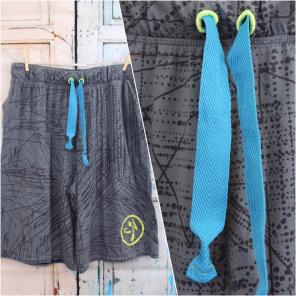 Zumba Painted Pattern Drawstring Shorts