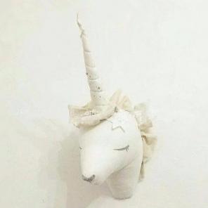 Precious Plush Unicorn Head Wall Decor