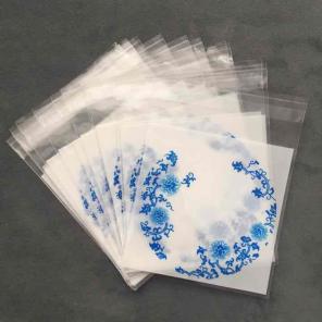 20 clear oriental blue white cello bags