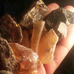 6 pieces of dark Amber