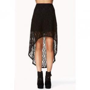 Black Lace Hi-Low Skirt Forever 21