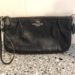 Coach Black Patent Leather Wristlet