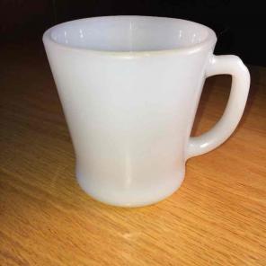 Vintage white fire king mug
