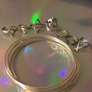 15 Pc Silver Boho Rings & Bangles Set