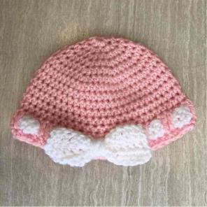 Baby Faux Ribbon Crochet Hat