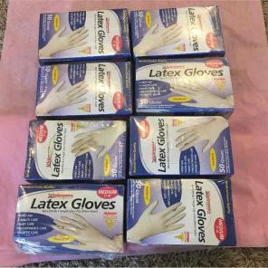 Medium latex gloves new