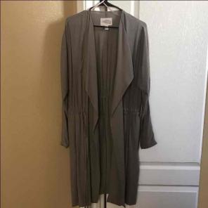 Drawstring waist trench coat XS