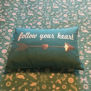 Oblong "follow your heart" Decor Pillow