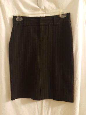 Black Pinstriped Pencil Skirt