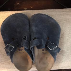 Blue Birkenstock Boston Clogs
