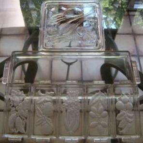 1970s Glass Relish Tray & Cutting Board