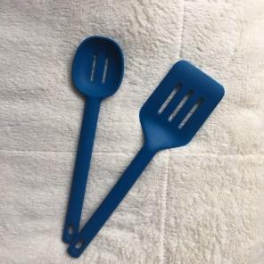 Set Of Blue Rubber Kitchen Utensils