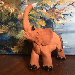 Handmade Ceramic Elephant Sculpture!