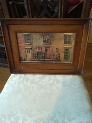 Antique Vintage Old wooden picture
