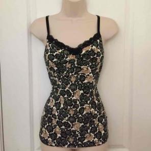 WHBM floral lace trim cami sz SMALL