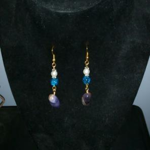 ⛤Gold Amethyst Earrings