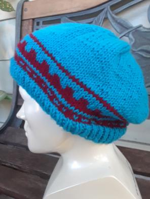 Slouchy Knit Hat Aztec Stripe