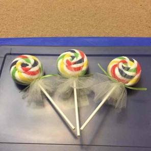 Baby washcloth lollipops