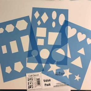 "Shapes" Craft Stencils set of 3