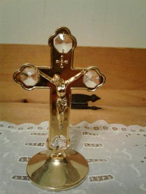 24k gold planted vintage cross