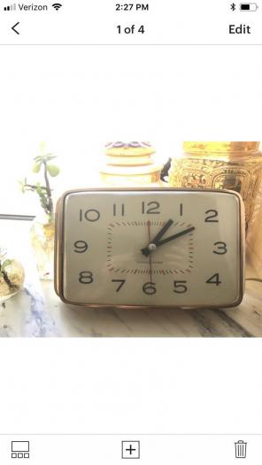 Vintage Gold GE Clock