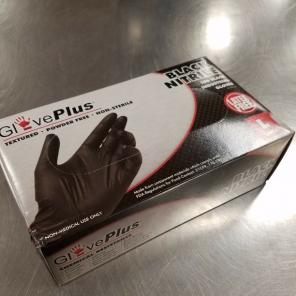 1 box LG BLACK NITRILE gloves LATEX free