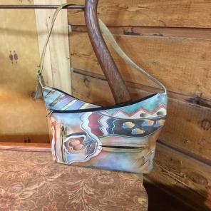 Anuschka V-top Handpainted Leather Hobo
