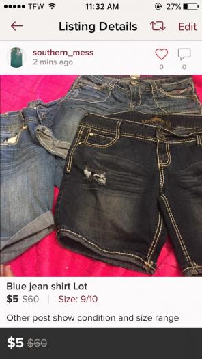 Blue Jean Shorts Lot