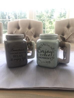 Brown And Teal Coffee Mug Set