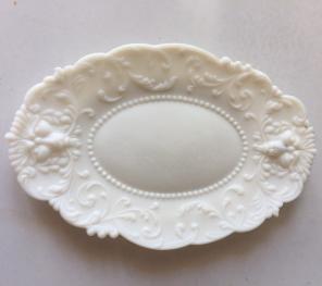 Satin Milk Glass Dresser Plate