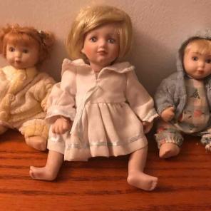 Lot 2 Small Vintage Porcelain Dolls